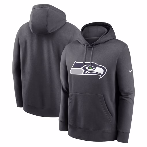 Seattle Seahawks Nike Club Logo Pullover Hoodie – Anthracite