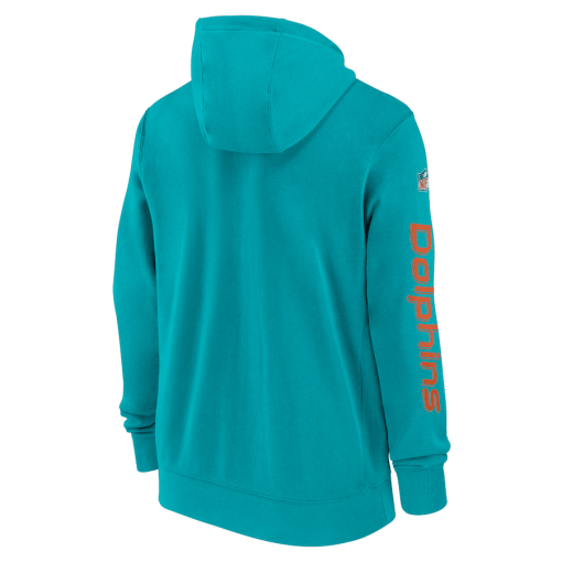 Miami Dolphins Nike 2024 Sideline Club Full-Zip Hoodie – Aqua - Image 3