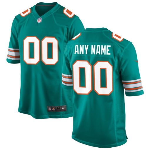 Miami Dolphins Nike Alternate Custom Game Jersey – Aqua