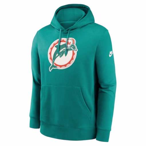 Miami Dolphins Nike Big & Tall Club Logo Pullover Hoodie – Aqua - Image 2