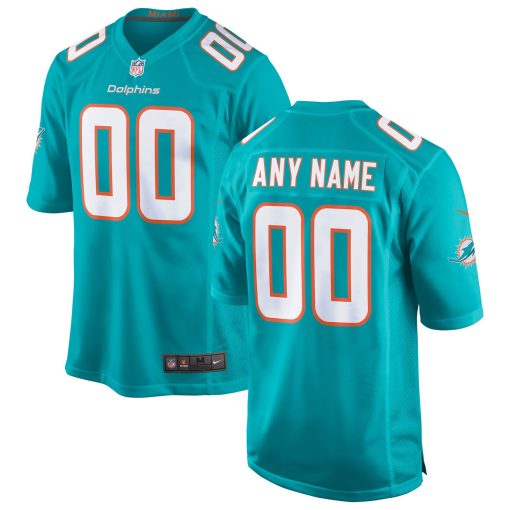 Miami Dolphins Nike Custom Game Jersey – Aqua