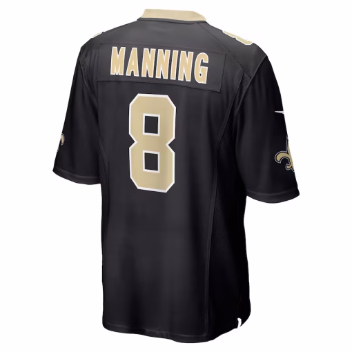 Archie Manning New Orleans Saints Nike Retired Player Game Jersey – Black - Image 3