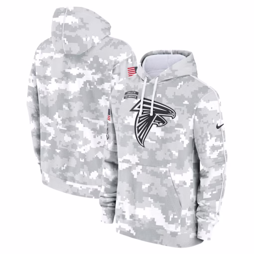 Atlanta Falcons Nike 2024 Salute to Service Club Fleece Pullover Hoodie – Arctic Camo