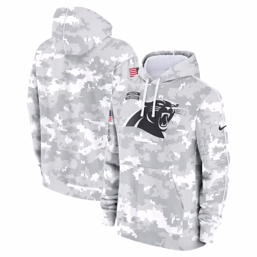 Carolina Panthers Nike 2024 Salute to Service Club Fleece Pullover Hoodie – Arctic Camo