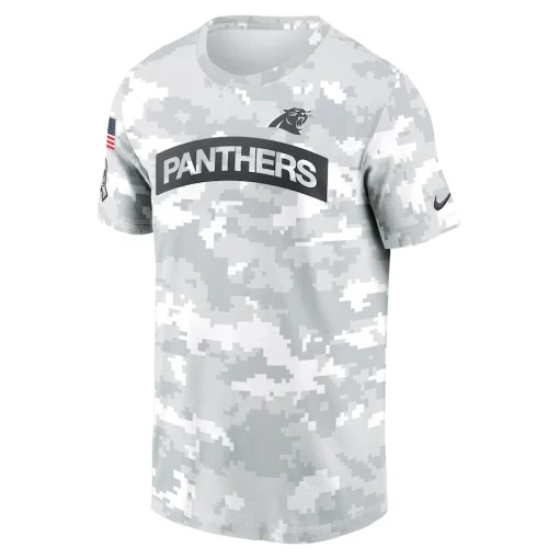 Carolina Panthers Nike 2024 Salute To Service Performance T-Shirt – Arctic Camo - Image 2