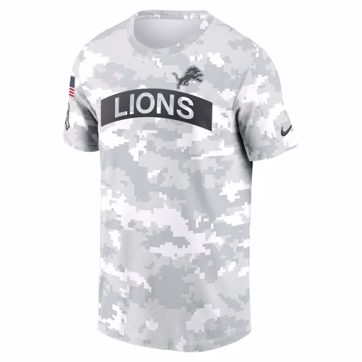 Detroit Lions Nike 2024 Salute To Service Performance T-Shirt – Arctic Camo - Image 2
