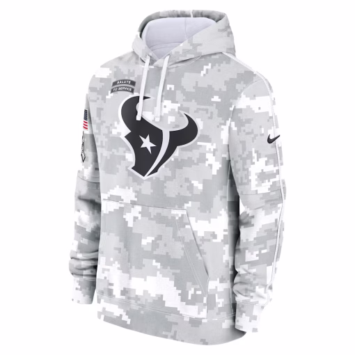 Houston Texans Nike 2024 Salute to Service Club Fleece Pullover Hoodie – Arctic Camo - Image 2