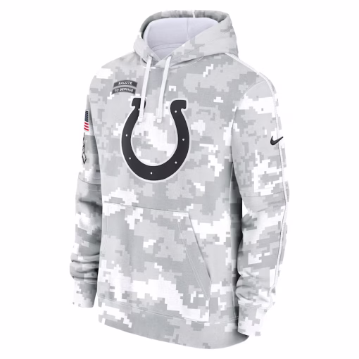 Indianapolis Colts Nike 2024 Salute to Service Club Fleece Pullover Hoodie – Arctic Camo - Image 2