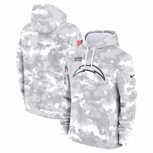 Los Angeles Chargers Nike 2024 Salute to Service Club Fleece Pullover Hoodie – Arctic Camo