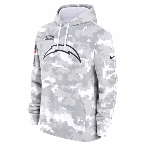 Los Angeles Chargers Nike 2024 Salute to Service Club Fleece Pullover Hoodie – Arctic Camo - Image 2