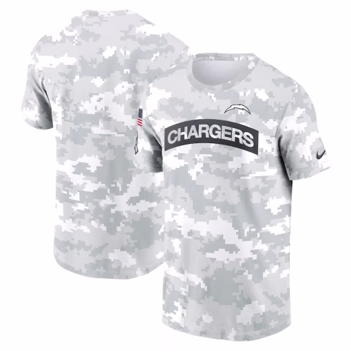 Los Angeles Chargers Nike 2024 Salute To Service Performance T-Shirt – Arctic Camo