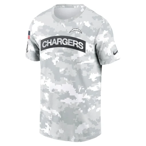 Los Angeles Chargers Nike 2024 Salute To Service Performance T-Shirt – Arctic Camo - Image 2
