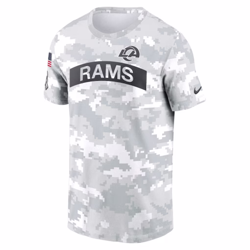 Los Angeles Rams Nike 2024 Salute To Service Performance T-Shirt – Arctic Camo - Image 2