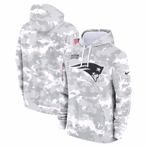 New England Patriots Nike 2024 Salute to Service Club Fleece Pullover Hoodie – Arctic Camo