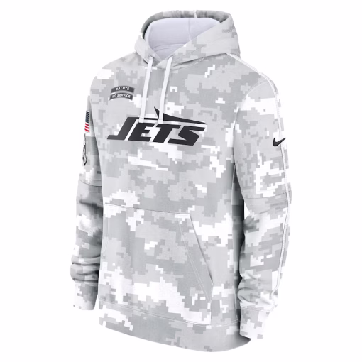 New York Jets Nike 2024 Salute to Service Club Fleece Pullover Hoodie – Arctic Camo - Image 2