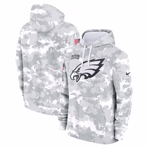 Men’s Philadelphia Eagles Nike Arctic Camo 2024 Salute To Service Big & Tall Club Fleece Pullover Hoodie