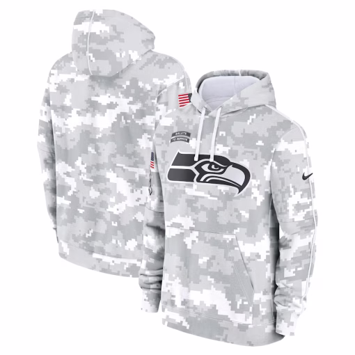 Seattle Seahawks Nike 2024 Salute to Service Club Fleece Pullover Hoodie – Arctic Camo