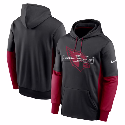 Arizona Cardinals Nike Color Block Fleece Performance Pullover Hoodie – Black