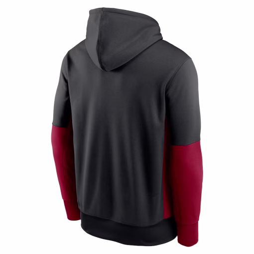 Arizona Cardinals Nike Color Block Fleece Performance Pullover Hoodie – Black - Image 3