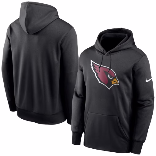 Arizona Cardinals Nike Fan Gear Primary Logo Therma Performance Pullover Hoodie – Black