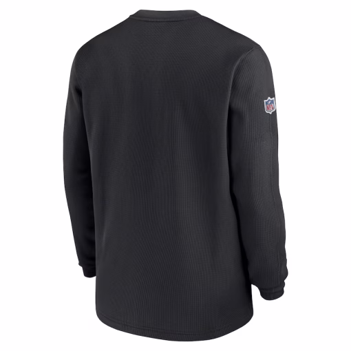 Atlanta Falcons Nike 2023 Sideline Throwback Heavy Brushed Waffle Long Sleeve Top – Black - Image 3