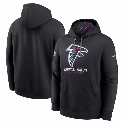 Atlanta Falcons Nike 2024 NFL Crucial Catch Club Pullover Hoodie – Black
