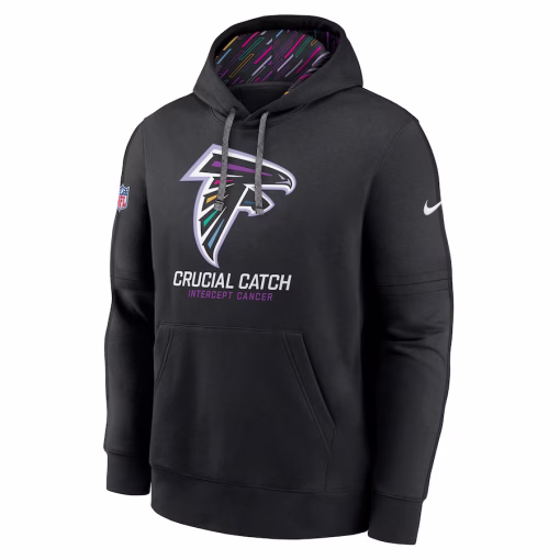 Atlanta Falcons Nike 2024 NFL Crucial Catch Club Pullover Hoodie – Black - Image 2