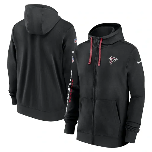 Atlanta Falcons Nike 2024 Sideline Club Full-Zip Hoodie – Black