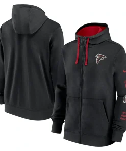 Atlanta Falcons Nike Club Full-Zip Hoodie Jacket – Black