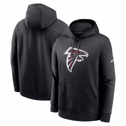 Atlanta Falcons Nike Club Logo Pullover Hoodie – Black