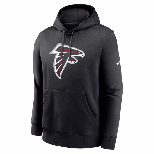 Atlanta Falcons Nike Club Logo Pullover Hoodie – Black - Image 2