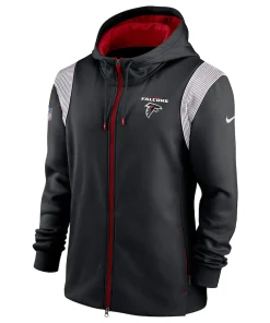 Alternative view of Atlanta Falcons Nike Performance Sideline Lockup Full-Zip Hoodie – Black