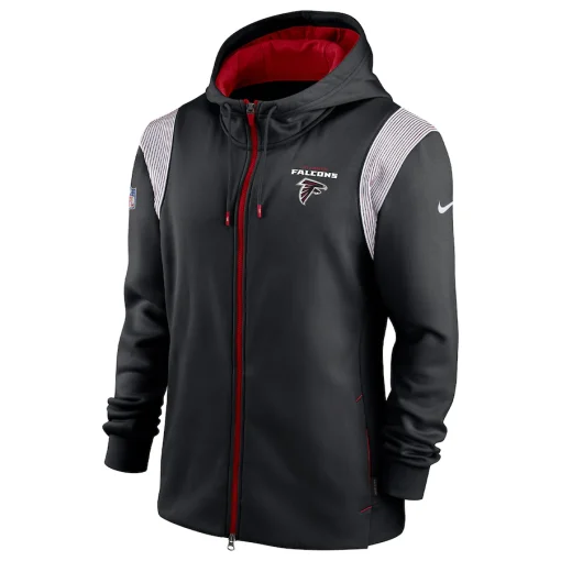Atlanta Falcons Nike Performance Sideline Lockup Full-Zip Hoodie – Black - Image 2