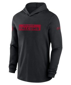 Alternative view of Atlanta Falcons Nike Sideline Hoodie Performance Long Sleeve T-Shirt – Black