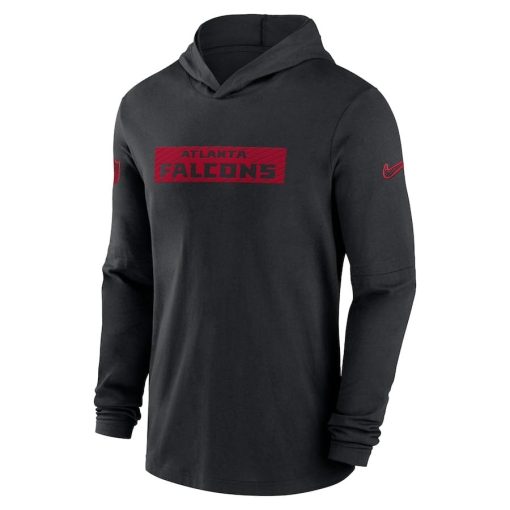 Atlanta Falcons Nike Sideline Hoodie Performance Long Sleeve T-Shirt – Black - Image 2