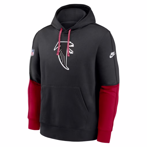 Atlanta Falcons Nike Throwback Logo Club Tri-Blend Pullover Hoodie – Black - Image 2