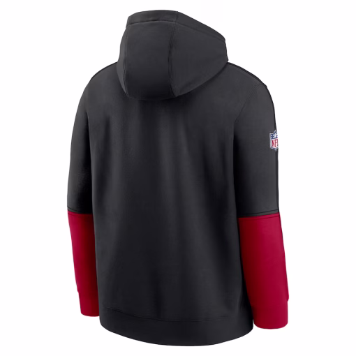 Atlanta Falcons Nike Throwback Logo Club Tri-Blend Pullover Hoodie – Black - Image 3