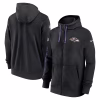 Baltimore Ravens Nike 2024 Sideline Club Full-Zip Hoodie – Black