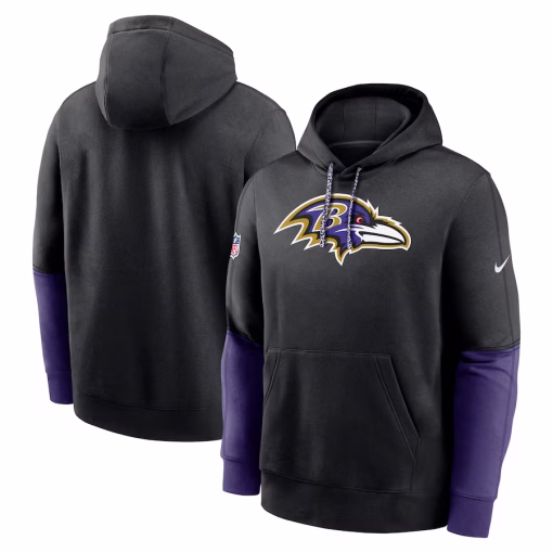 Baltimore Ravens Nike 2024 Sideline Club Pullover Hoodie – Black