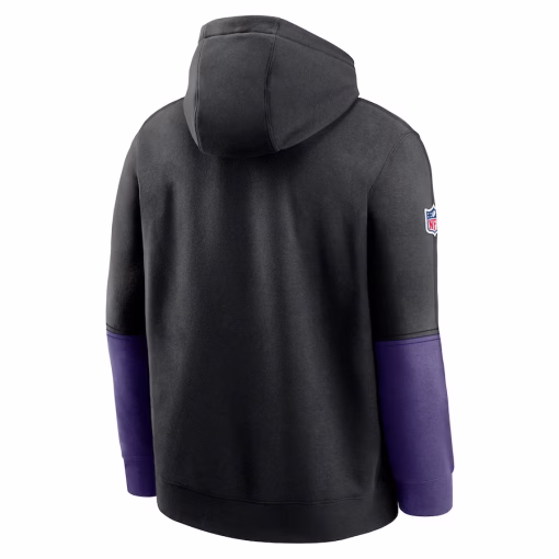 Baltimore Ravens Nike 2024 Sideline Club Pullover Hoodie – Black - Image 3