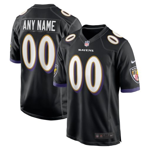 Baltimore Ravens Nike Alternate Custom Game Jersey – Black