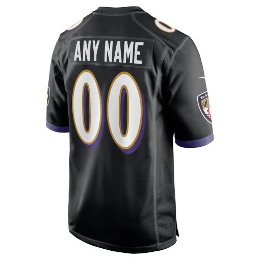 Baltimore Ravens Nike Alternate Custom Game Jersey – Black - Image 3