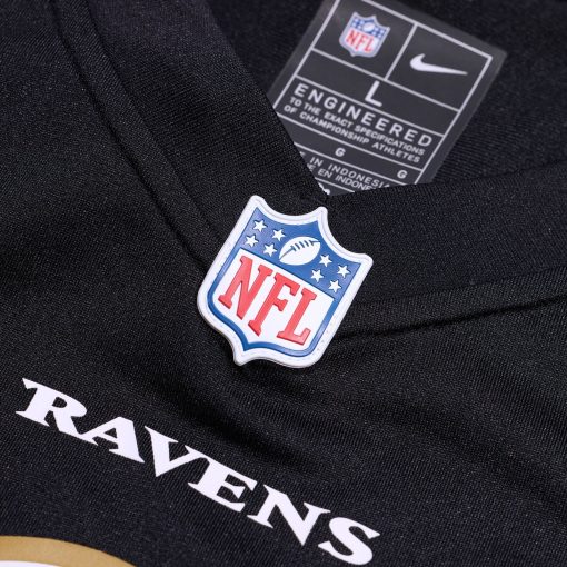 Baltimore Ravens Nike Alternate Custom Game Jersey – Black - Image 4