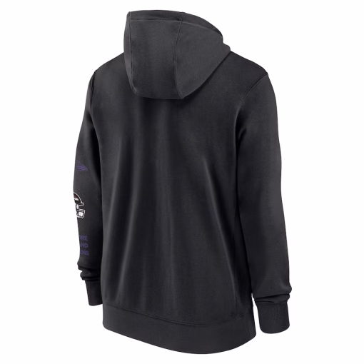 Baltimore Ravens Nike Club Full-Zip Hoodie Jacket – Black - Image 3
