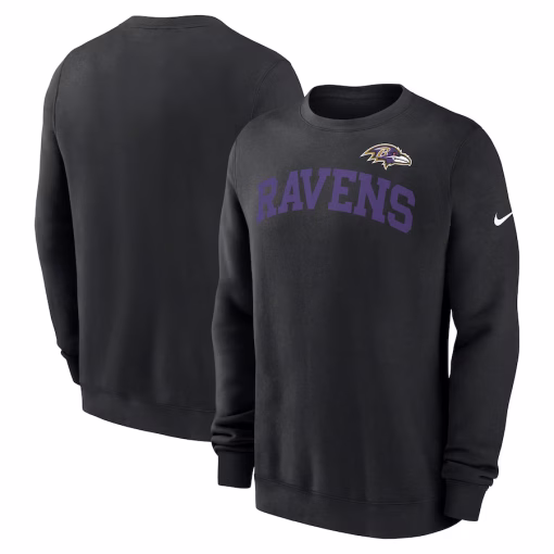 Baltimore Ravens Nike Club Pullover Sweatshirt – Black