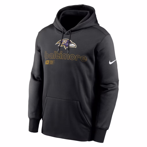 Baltimore Ravens Nike Performance Pullover Hoodie – Black - Image 2