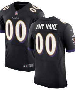 Baltimore Ravens Nike Speed Machine Elite Custom Jersey – Black