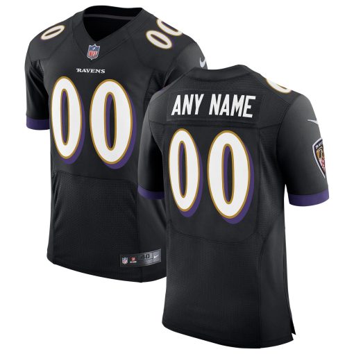 Baltimore Ravens Nike Speed Machine Elite Custom Jersey – Black