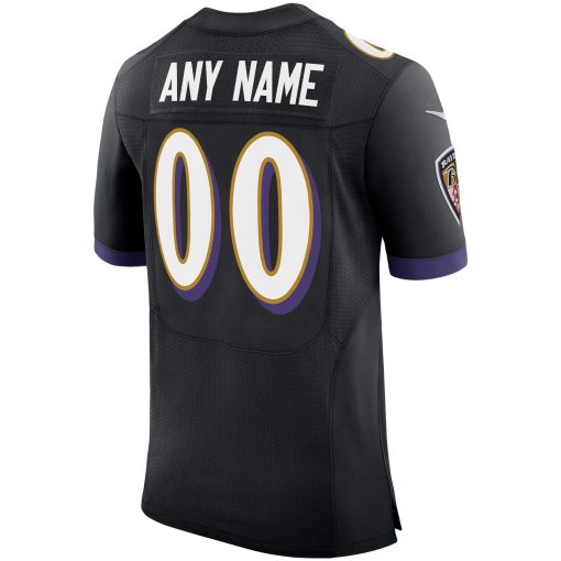 Baltimore Ravens Nike Speed Machine Elite Custom Jersey – Black - Image 3