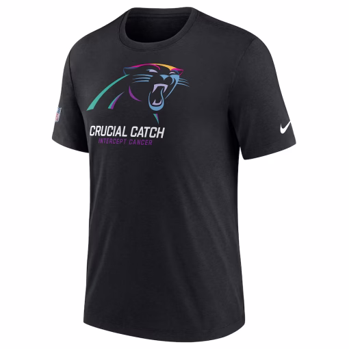 Carolina Panthers Nike 2024 NFL Crucial Catch T-Shirt – Black - Image 2